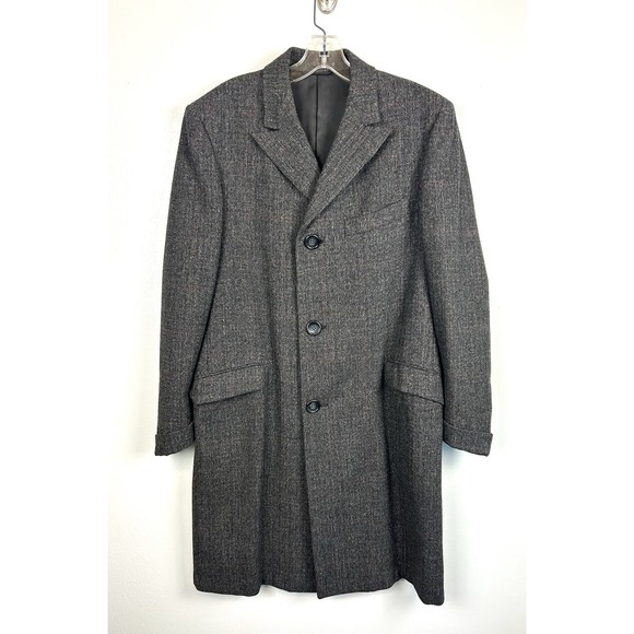 Other - Vintage 1950s Overcoat 36 Glen Plaid Gray Capps Clothes Gray Button Wool Tweed